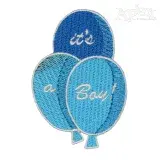 Baby Balloon Boy and Girl Embroidery Design