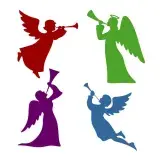 Christmas Angel Blowing Horn SVG Cuttable Design