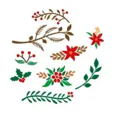 Christmas Poinsettia Flower, Mistletoe and Holly SVG Cuttable Design