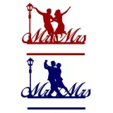 Dance Wedding Bride and Groom Mrs & Mr Split SVG Cuttable Frame