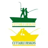 Fishing Wedding Bride and Groom Split SVG Cuttable Frame