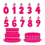 Birthday Cake and Numbers Pack SVG Cuttable Design
