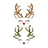 Reindeer Cute Faces SVG Cuttable Design