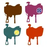 Western Saddle Monogram SVG Cuttable Design and Frame