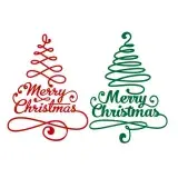 Merry Christmas Tree Cuttable Design