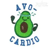 Avo-Cardio Advocado Cardio Embroidery Design