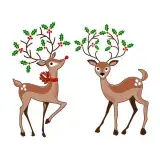 Holly Berry Deer SVG Cuttable Design