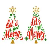 Let's Get Merry Christmas Tree SVG Cuttable Design