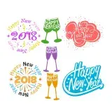 New Year 2018 SVG Cuttable Design