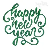 Happy New Year Embroidery Design
