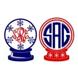 Snow Globe Monogram SVG Cuttable Frame