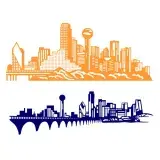 Dallas City Texas TX Skyline SVG Cuttable Design