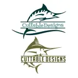 Sword Fish Split SVG Cuttable Frame