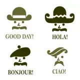 Mustache Man with Hat Pack SVG Cuttable Design
