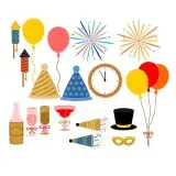 New Year Party Photoprops SVG Cuttable Design