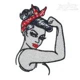 Rosie We Can Do It Embroidery Design
