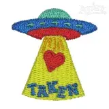 UFO Heart Taken Embroidery Design