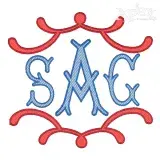 Vienna Monogram Applique Embroidery Font