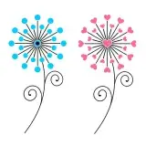 Dandelion Flower Heart SVG Cuttable Design