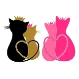 Valentine Cat Tails Heart Couple SVG Cuttable Design