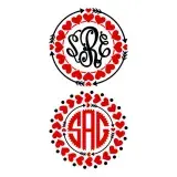 Valentine Heart Monogram SVG Cuttable Frame