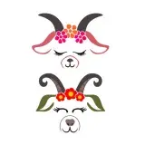 Goat with Flowers SVG Cuttable Design