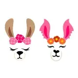 Llama with Flowers SVG Cuttable Design