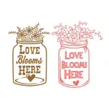 Floral Mason Jar Love Booms Here SVG Cuttable Design