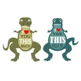 Dinosaur T-Rex I Love You This Much Heart SVG Cuttable Design