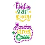 Mardi Gras Bourbon Street Queen SVG Cuttable Design