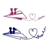 Love Paper Plane Couple SVG Cuttable Design