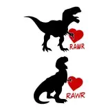 Valentine Dino T-Rex Heart Rawr SVG Cuttable Design