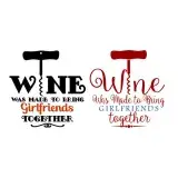 girlfriends wine SVG Cuttable Design