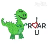 Dinosaur I Roar U Embroidery Design