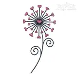 Heart Dandelion Embroidery Design