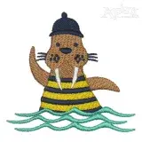 Cute Walrus Embroidery Design