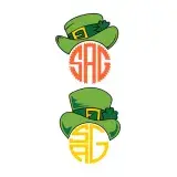 Leprechaun Hat Monogram Topper SVG Cuttable Frame