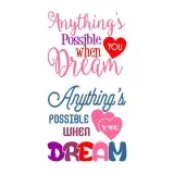 Anything's Possible When You Dream SVG Cuttable Design