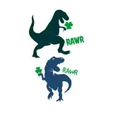 St. Patrick's Day Shamrock T-Rex Dino Dinosaur Rawr SVG Cuttable Design