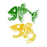 Angry Fish Bone SVG Cuttable Design