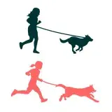 Running Girl With Dog SVG Cuttable Design