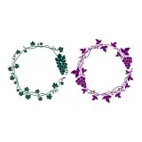 Floral Grape Vine SVG Cuttable Design