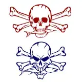 Skull Crossbones with Fish SVG Cuttable Design
