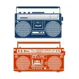 Cassette Boombox Tape Player SVG Cuttable Design