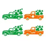 St Patrick's Day Shamrocks Lucky Truck SVG Cuttable Designs