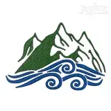 Mountain River Embroidery Design