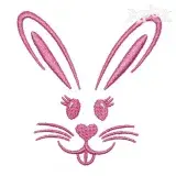 Cute Bunny Face Embroidery Design