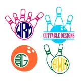 Bowling Monogram SVG Cuttable Frame