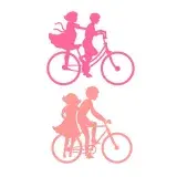 Young Love Couple on Bicycle SVG Cuttable Design