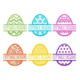 Easter Egg Split SVG Cuttable Frame